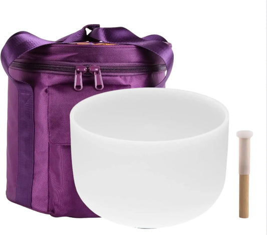 FMTY Perfect Pitch Crystal singing bowls 14"C note sound bowl for healing Mindfulness, Meditation, Yoga, Spiritual and Body Heal