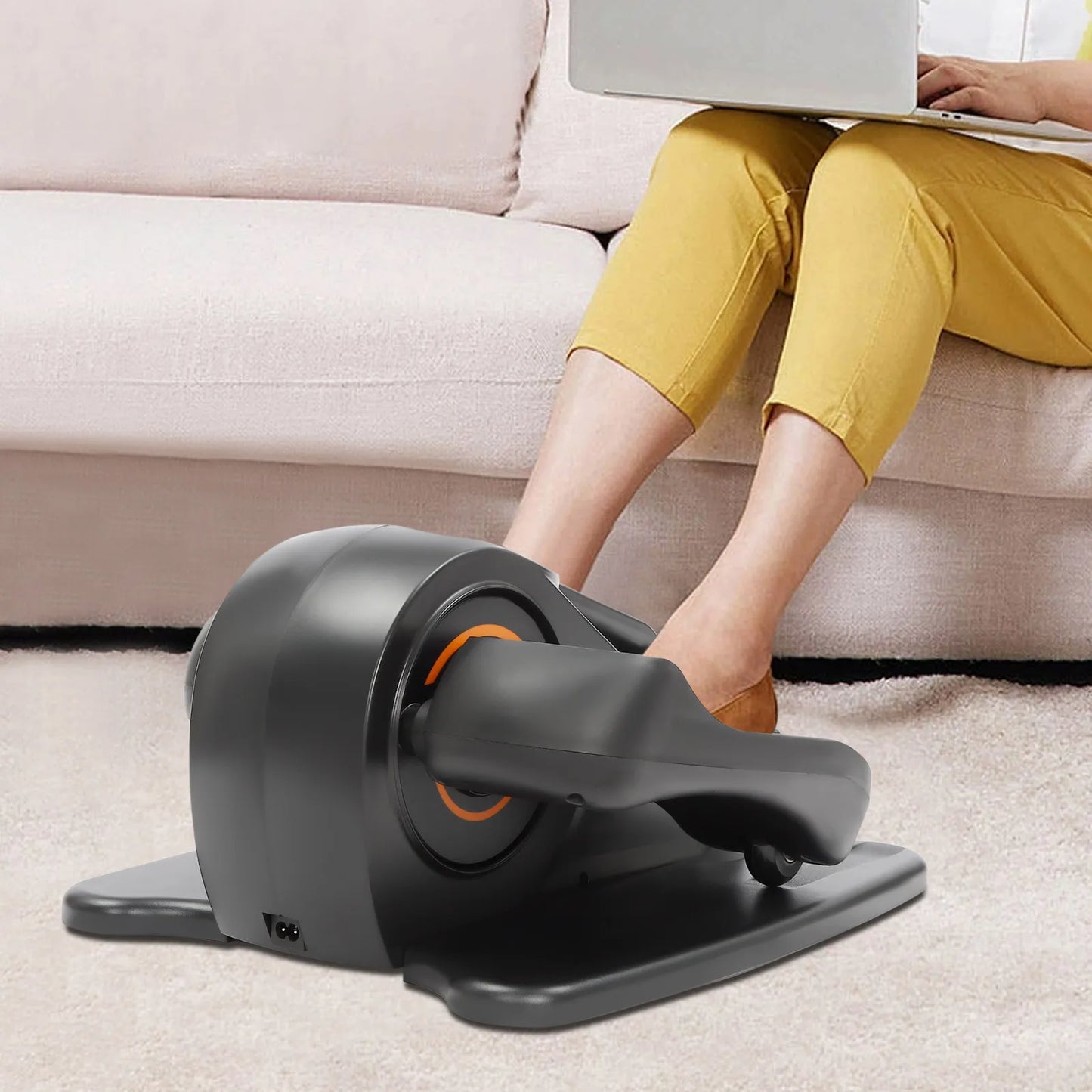 Leg Exerciser While Sitting for Seniors Adults, Elliptical Exercise Machine with Remote Control, Motorized Elliptical Trainer