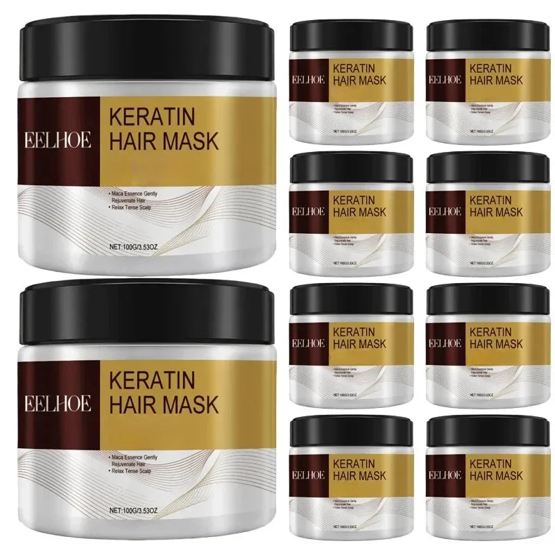 Deep Nourishing Keratin Care Hair Mask Moisturizing Repairing Damaged Frizzy Hairs Smooth Straighten Soft Hair Care 1/3/5/10pcs