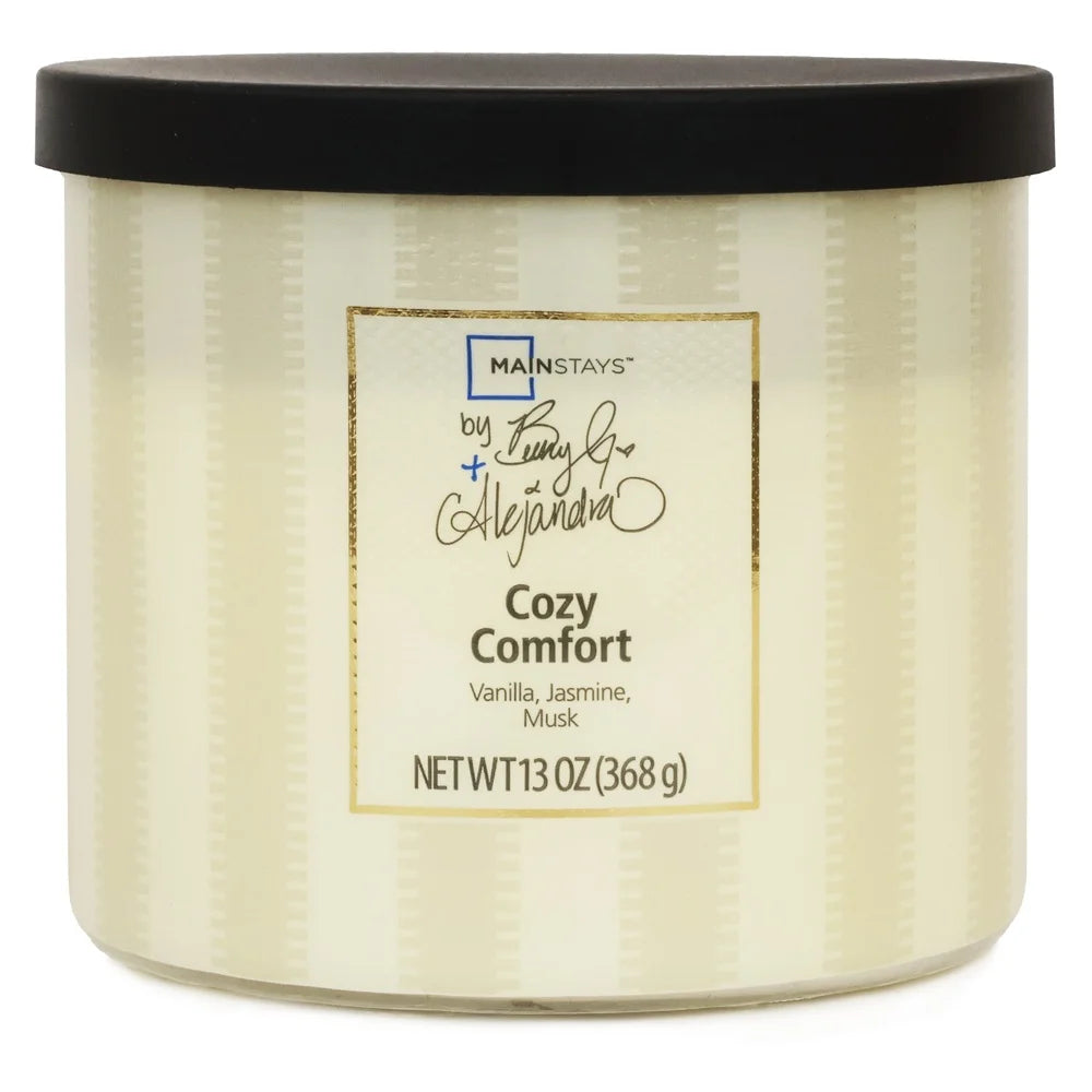 Aromatic 3-Wick Candle Cozy Comfort Vanilla Jasmine Musk Home Decor Long Lasting Relaxation Gift Idea Natural Wax