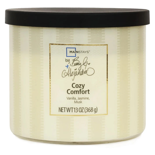 Aromatic 3-Wick Candle Cozy Comfort Vanilla Jasmine Musk Home Decor Long Lasting Relaxation Gift Idea Natural Wax