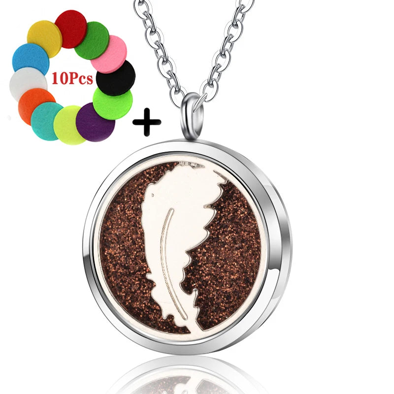 High Quality Patterns Tree of Life Aromatherapy Diffuser Pendant Perfume Locket Women Essential Oil Necklace Jewelry Wholesale
