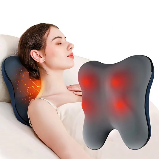 Back Massage Pillow with Heat Cordless Neck Massagers for Relax Deep Tissue Shiatsu Massagers for Full Body message