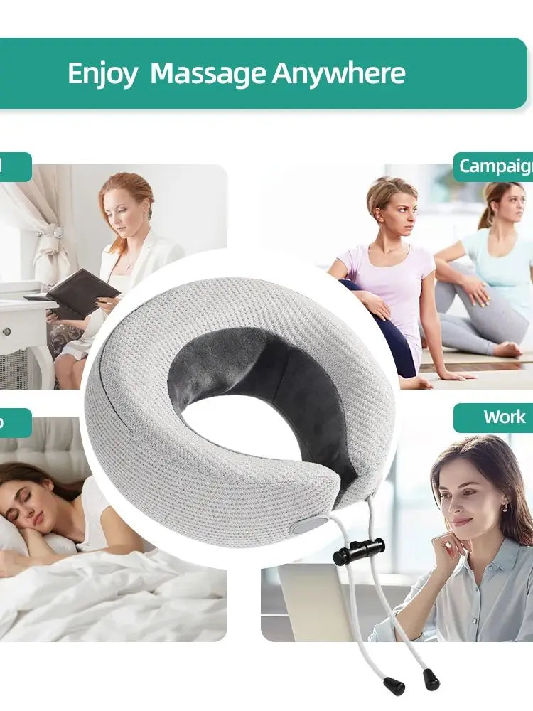 Massage Pillows U-Shaped Neck Massager Kneading Massage Hot Compress Vibration Relieve Neck Fatigue