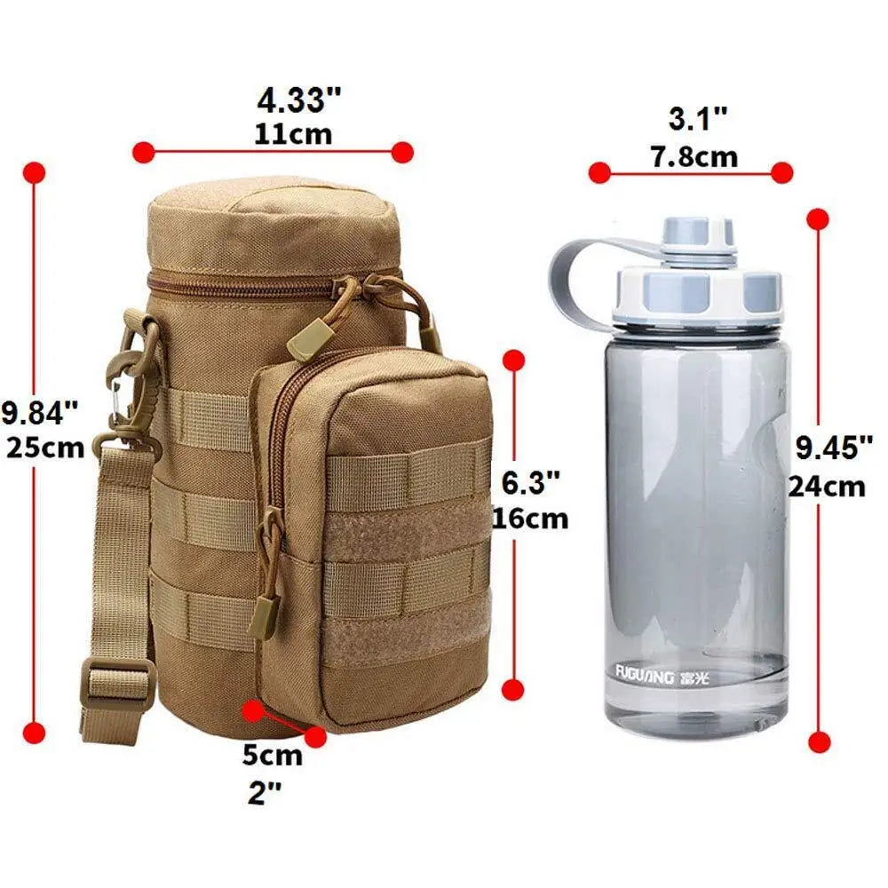Tactical Molle Water Bottle Pouch Water Bottle Holder Bag Accessory Pouch Cycling Hiking Camping Pack Water Kettle Pouch Holder