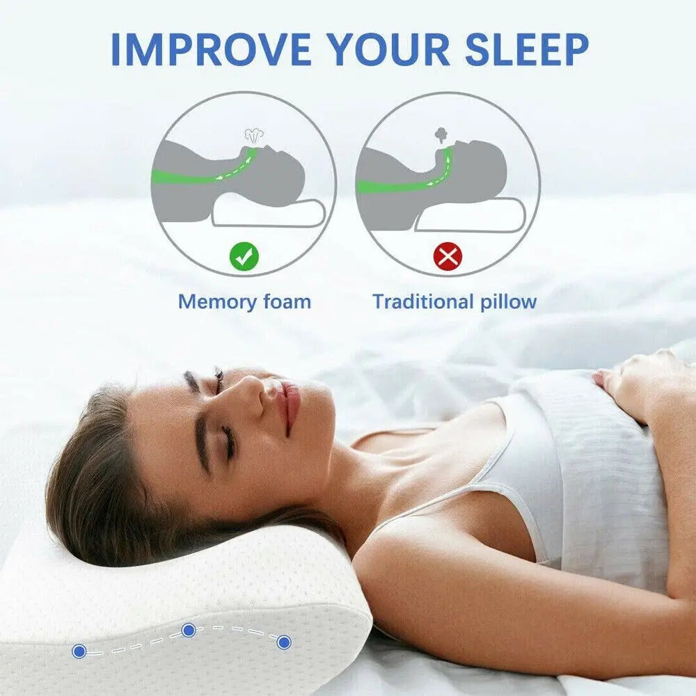 2PCS Cervical Ergonomic Contour Pillows Neck Pain Relief Memory Pillow US