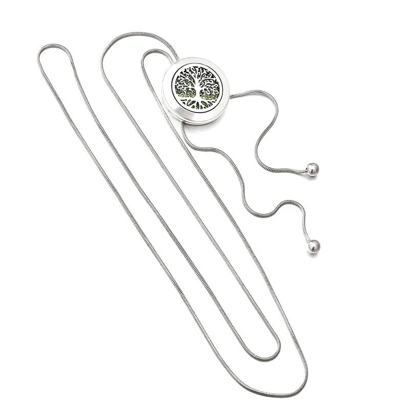 Adjustable Snake Chain Aromatherapy Perfume Essential Oil Diffuser Pendant Necklace Sweater Chain Jewelry Accessories Gifts