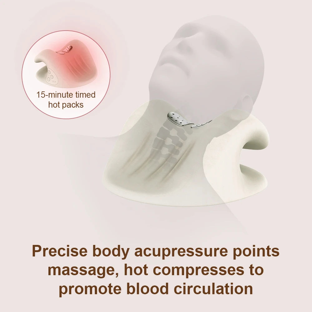 5900S Electric Neck Massager Pillow for Neck Cervical Shoulder Massage Relax Neck Chiropractic Traction Spine Stretch Correction