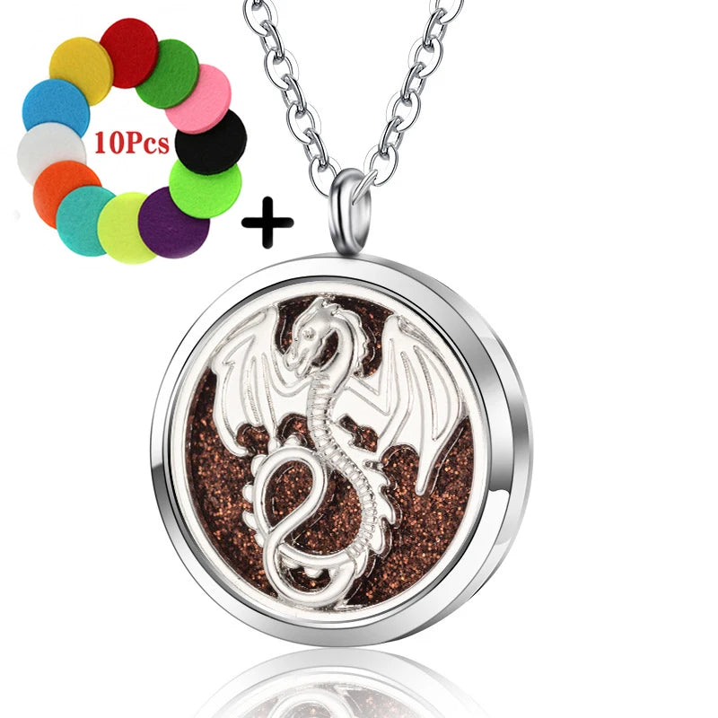 High Quality Patterns Tree of Life Aromatherapy Diffuser Pendant Perfume Locket Women Essential Oil Necklace Jewelry Wholesale