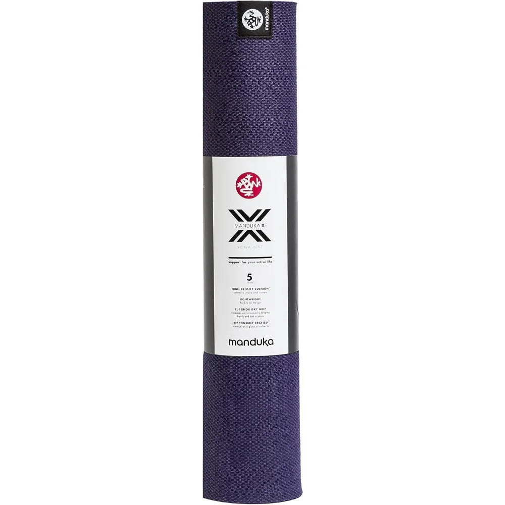 X Yoga Mat - Easy to Carry, For Women and Men, Non Slip, Cushion for Joint Support and Stability, 5mm Thick, 71 Inch (180cm)