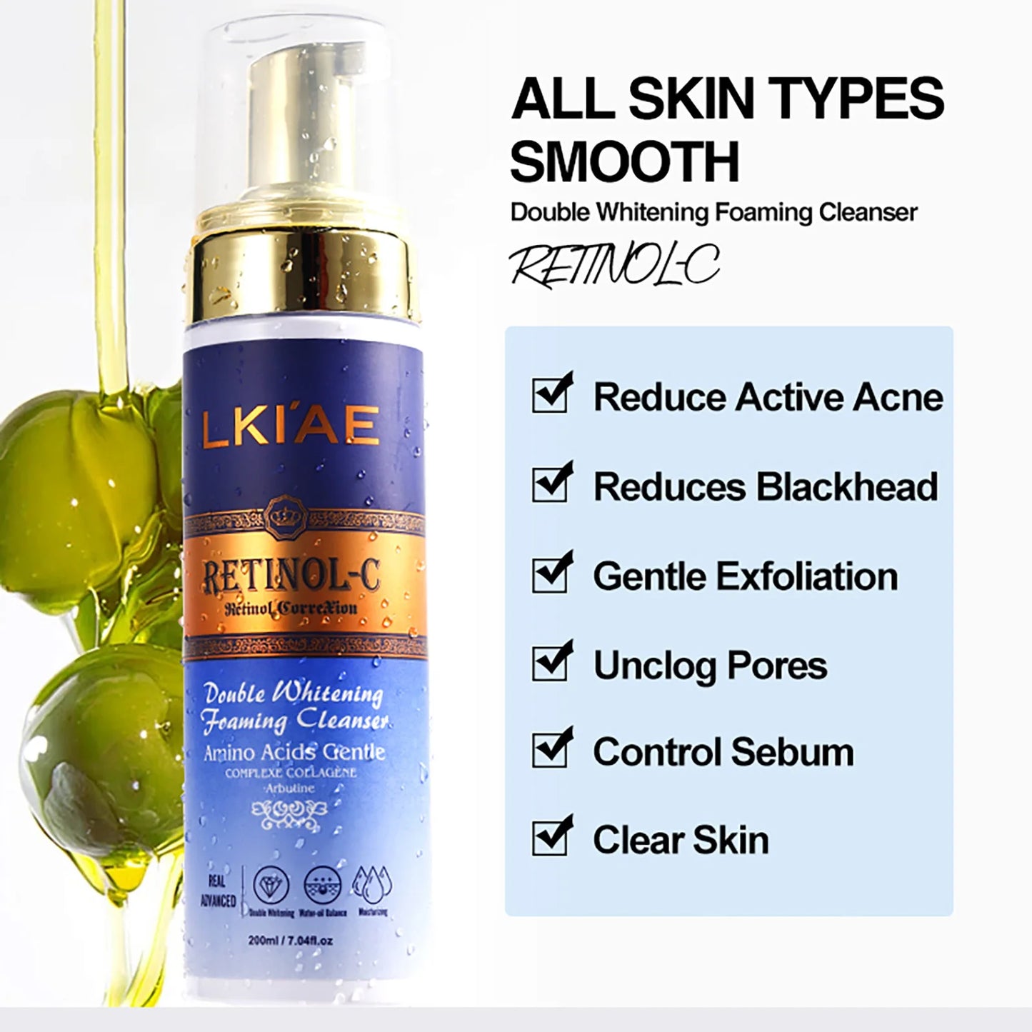 Advanced Retinol Double Whitening Skin Care Set, Deeply Moisturizing, Clean Skin, Reduce Wrinkles, Stains, Dark Spots