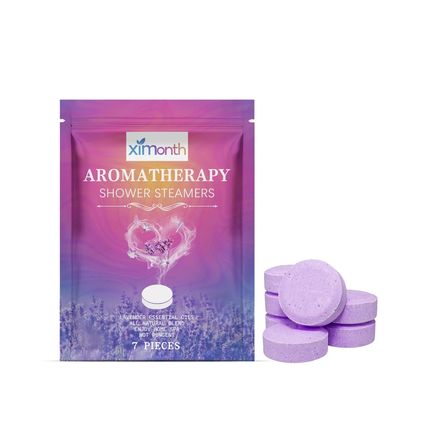 Lavender Shower Tablets Long-Lasting Fragrance Bath Bombs Stress Relief Nighttime Spa Body Aromatherapy Shower Steamers
