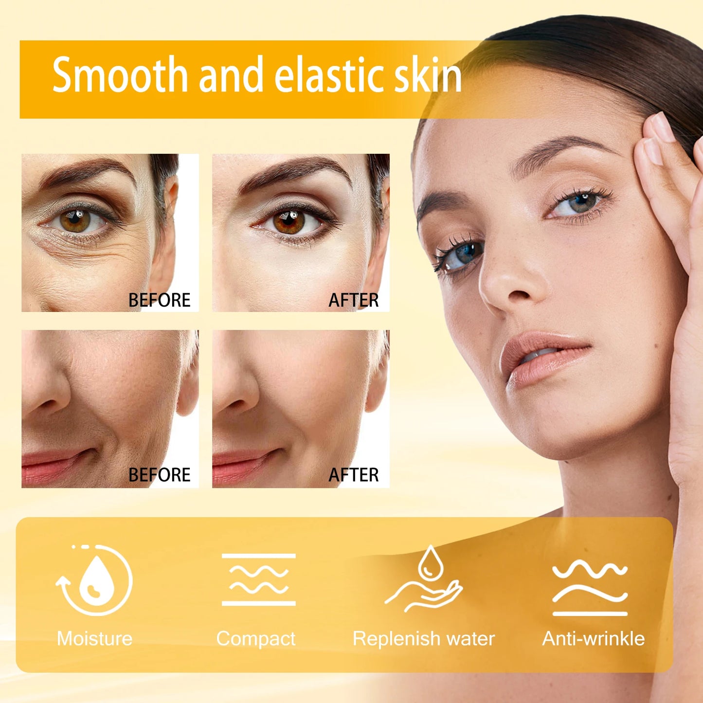 Ginseng Face Anti Wrinkle Serum Reduce Fine Lines Tightening Hydrating Anti-aging Plumping Face Smooth Skin Care Serum