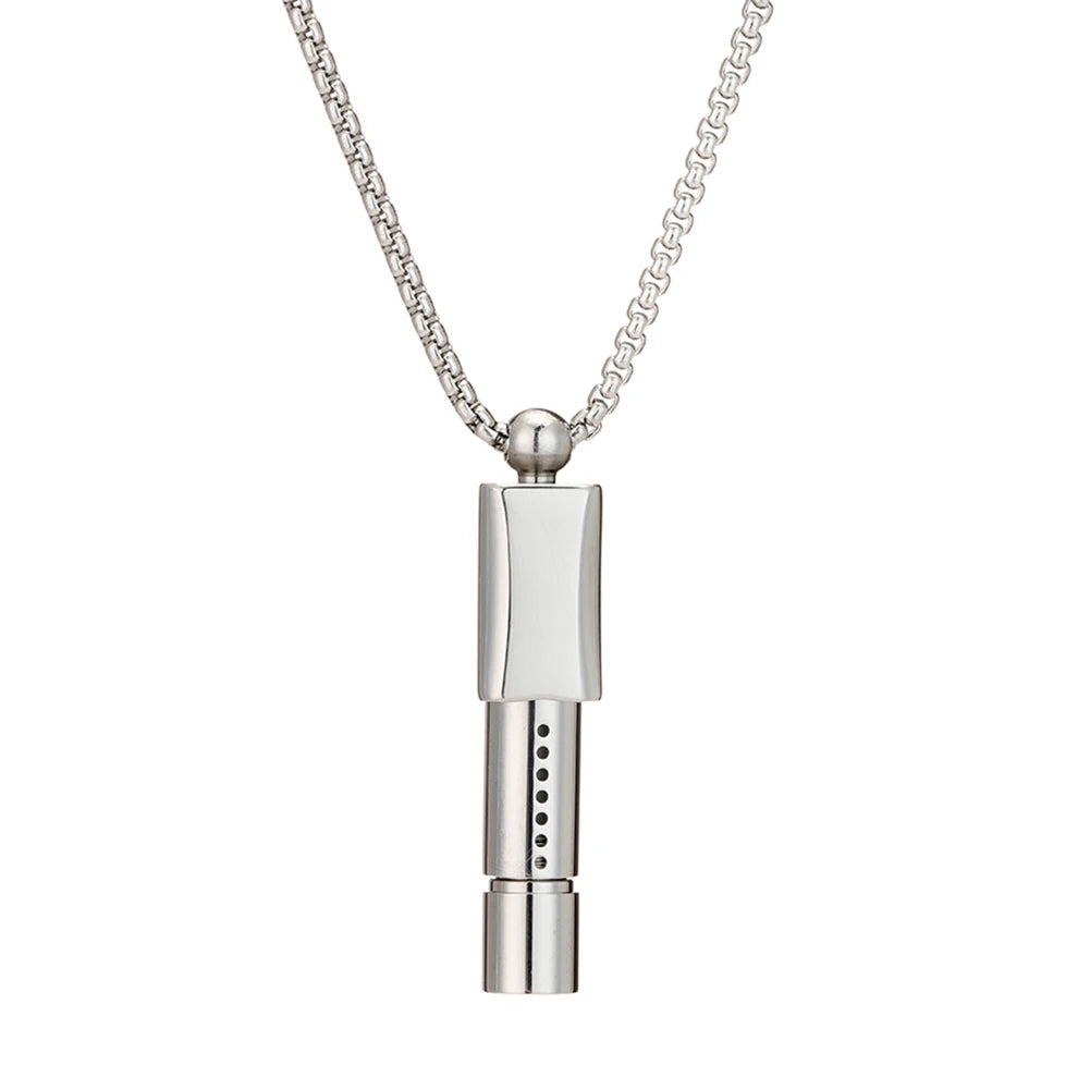 Breathing Resistance Whistle Necklace Cotton Core Meditation Whistle Necklace Meditation Jewelry for Anxiety & Stress Relief