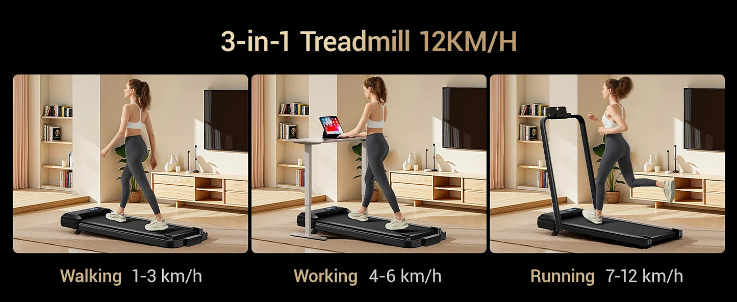 UMAY Walking Pad Treadmill: Incline, Under-Desk, Diamond Belt, Lightweight, Home/Office LED Display