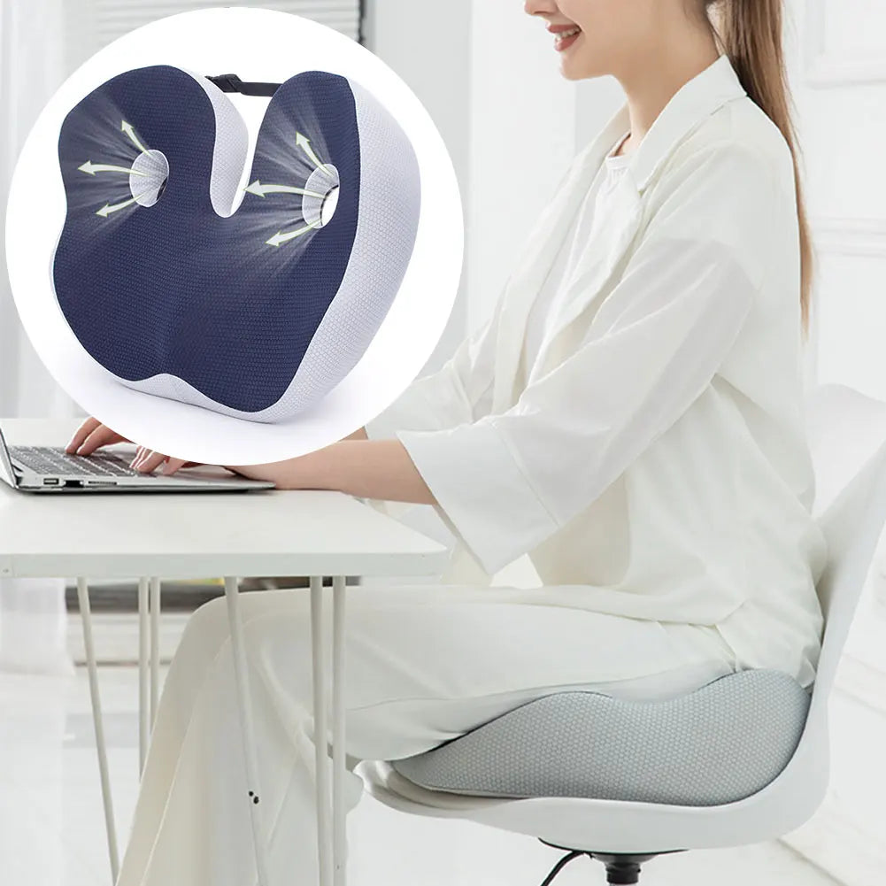 Memory Foam Seat Cushion Thick Chair Cushion Ergonomic Office Chair Cushion Sciatica & Back Support for All-Day Sitting Support