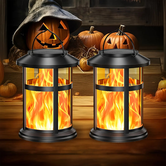 2 Pack Solar Flame LED Lights, 2 Modes, Outdoor Lanterns for Yard, Garden, Camping Decor and Gifts