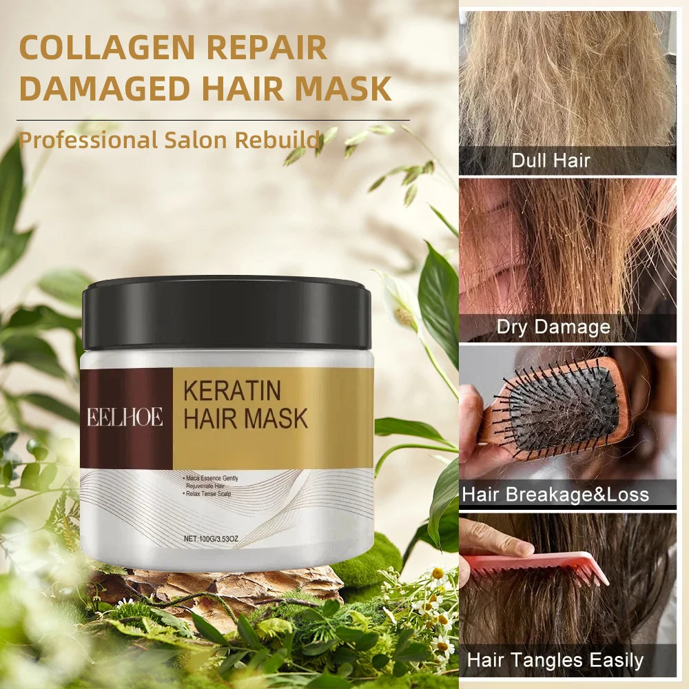 Deep Nourishing Keratin Care Hair Mask Moisturizing Repairing Damaged Frizzy Hairs Smooth Straighten Soft Hair Care 1/3/5/10pcs