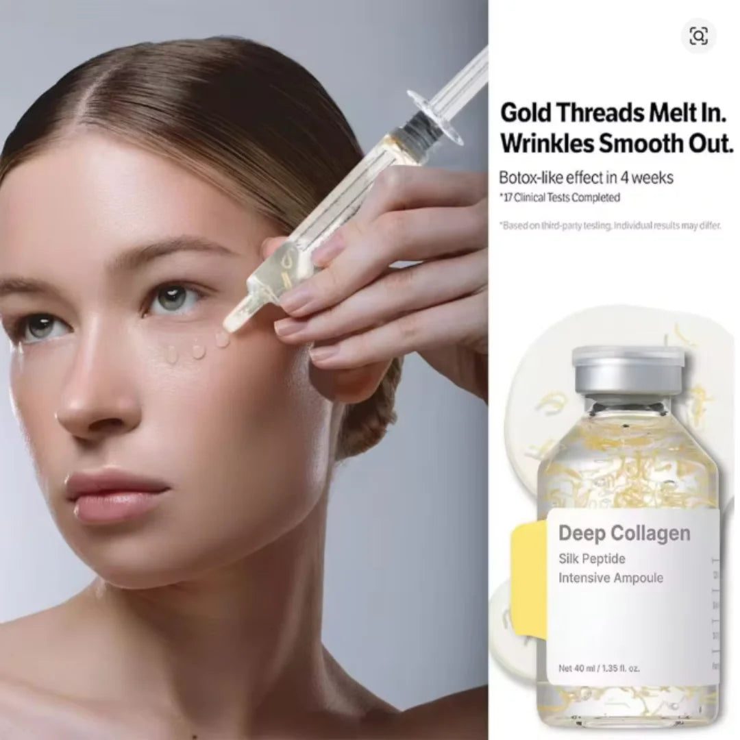 Collagen Ampoule Essence Liquid Set - Needle Type Firming Anti Wrinkle Line Sculpture Skin Care Moisturizing Repair Serum 40ml