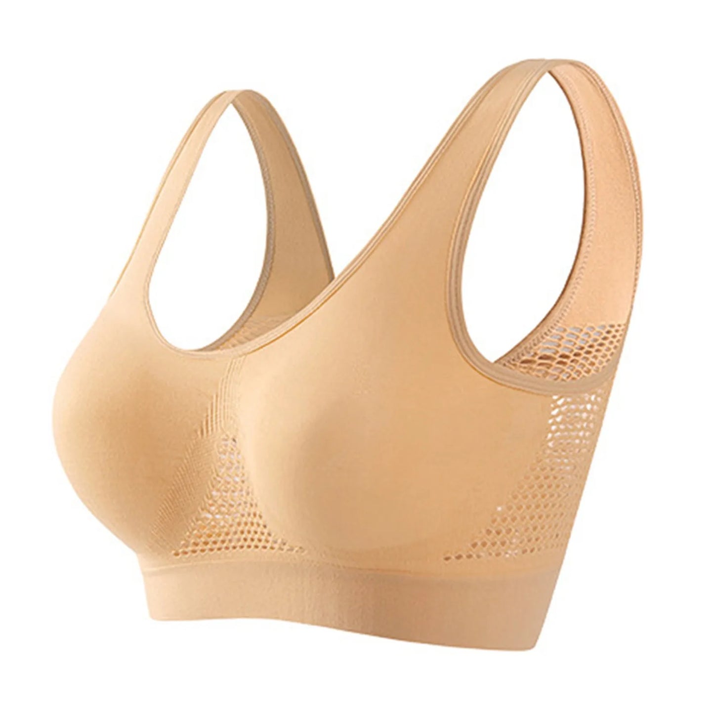 Seamless Mesh Women Sports Bras Fitness Gym Running Underwear Shockproof Bra Wireless 5XL Plus Size Crop Top Breathable Yoga Bra