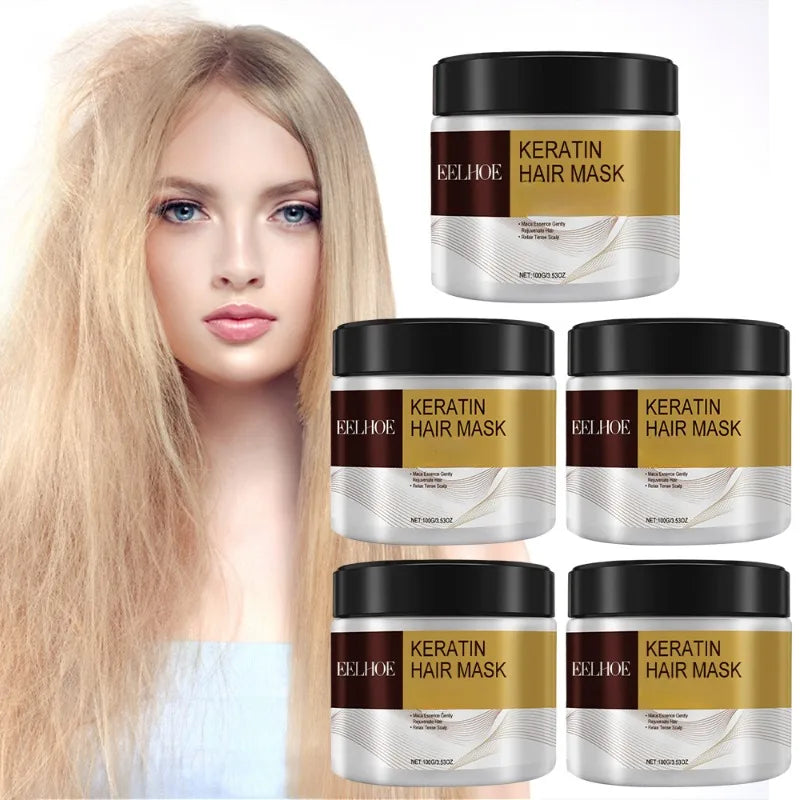 Deep Nourishing Keratin Care Hair Mask Moisturizing Repairing Damaged Frizzy Hairs Smooth Straighten Soft Hair Care 1/3/5/10pcs
