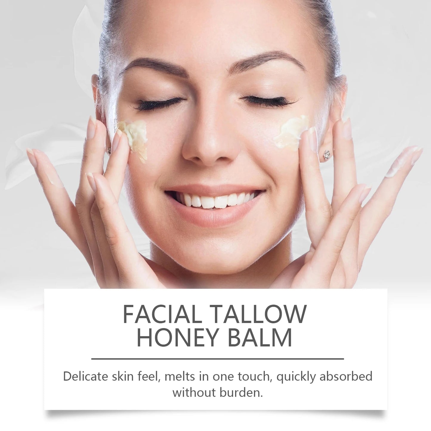Facial Care Cream, Moisturizing Cream,  Facial Tallow Honey Balm, Deep Moisturizing Cream for Maintaining Skin Elasticity