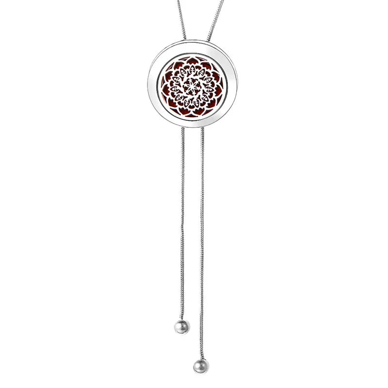 Adjustable Snake Chain Aromatherapy Perfume Essential Oil Diffuser Pendant Necklace Sweater Chain Jewelry Accessories Gifts