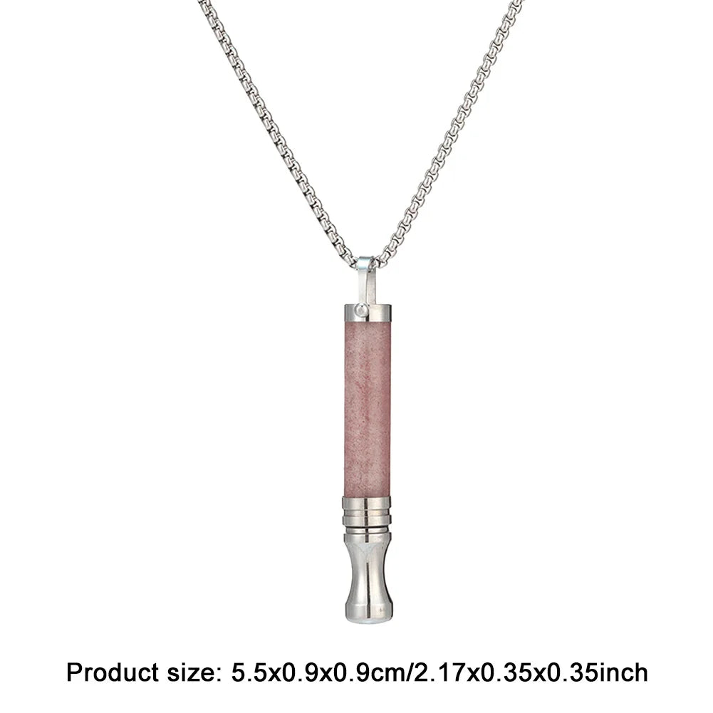 Anti-Smoking Assistance Necklace Stress Anxiety Necklace Mindfulness Breathing Tool Natural Calming Relief Energy Stone Necklace