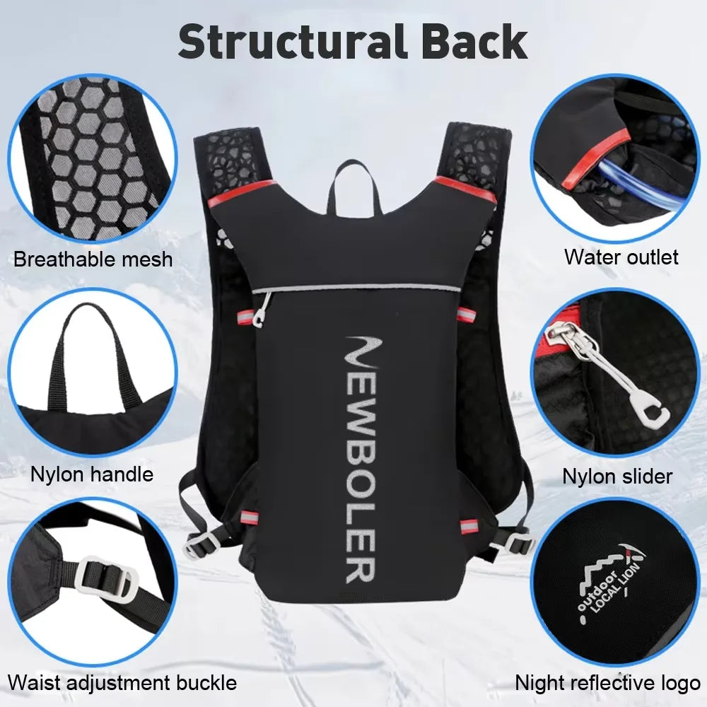 5L Ultra Lightweight Running Backpack Running Trail Hydration Vest Pack Marathon Running Bike Rucksack bag 500ml 2L Soft Flask