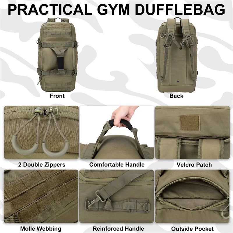 Outdoor Mountaineering Bag Molle Tactical Backpack Large Duffel Bag Hiking Camping Travel Bags