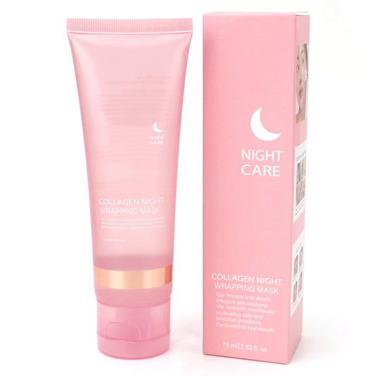 Collagen Night Wrapping Mask Elasticity Hydration Care Overnight Peel Off Facial Mask 75ml
