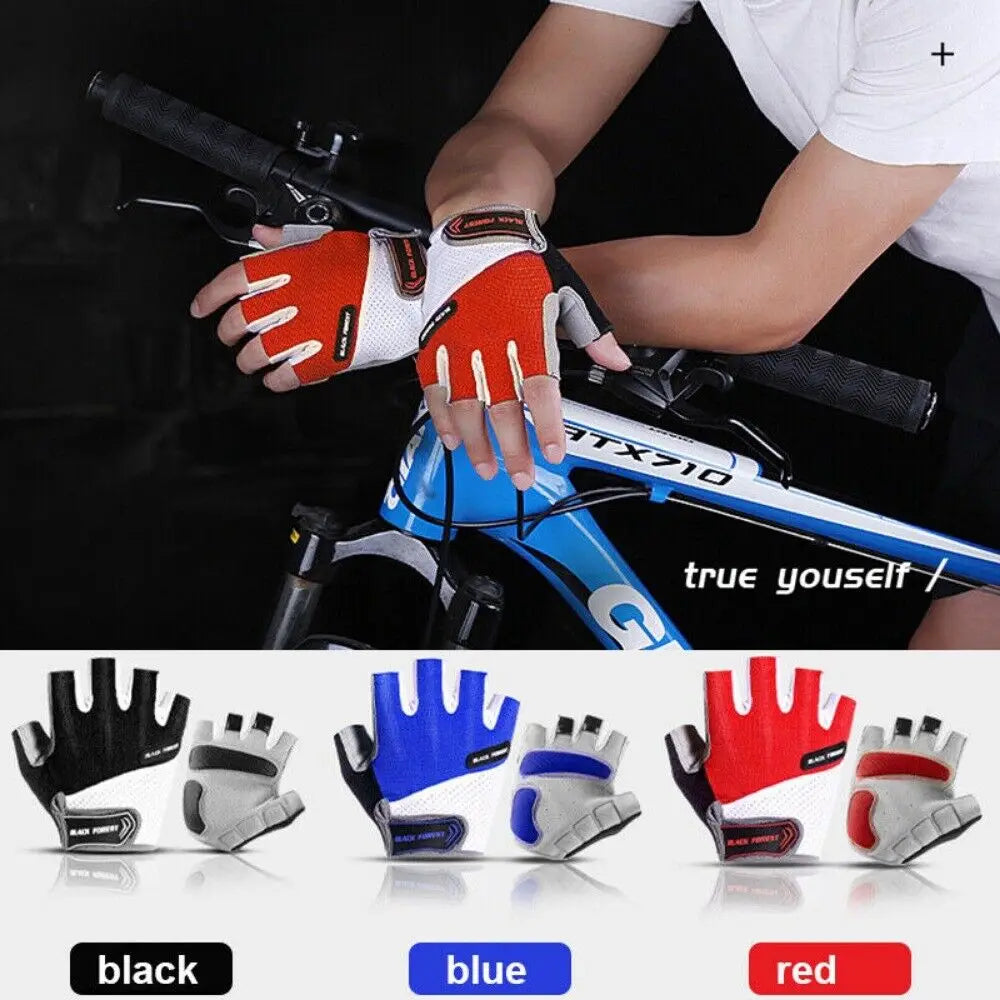 Shockproof GEL Pad Cycling Gloves MTB Gloves Cycling Gloves Bicycle Gloves Half Finger Short Gloves Men Women Summer Bike Gloves