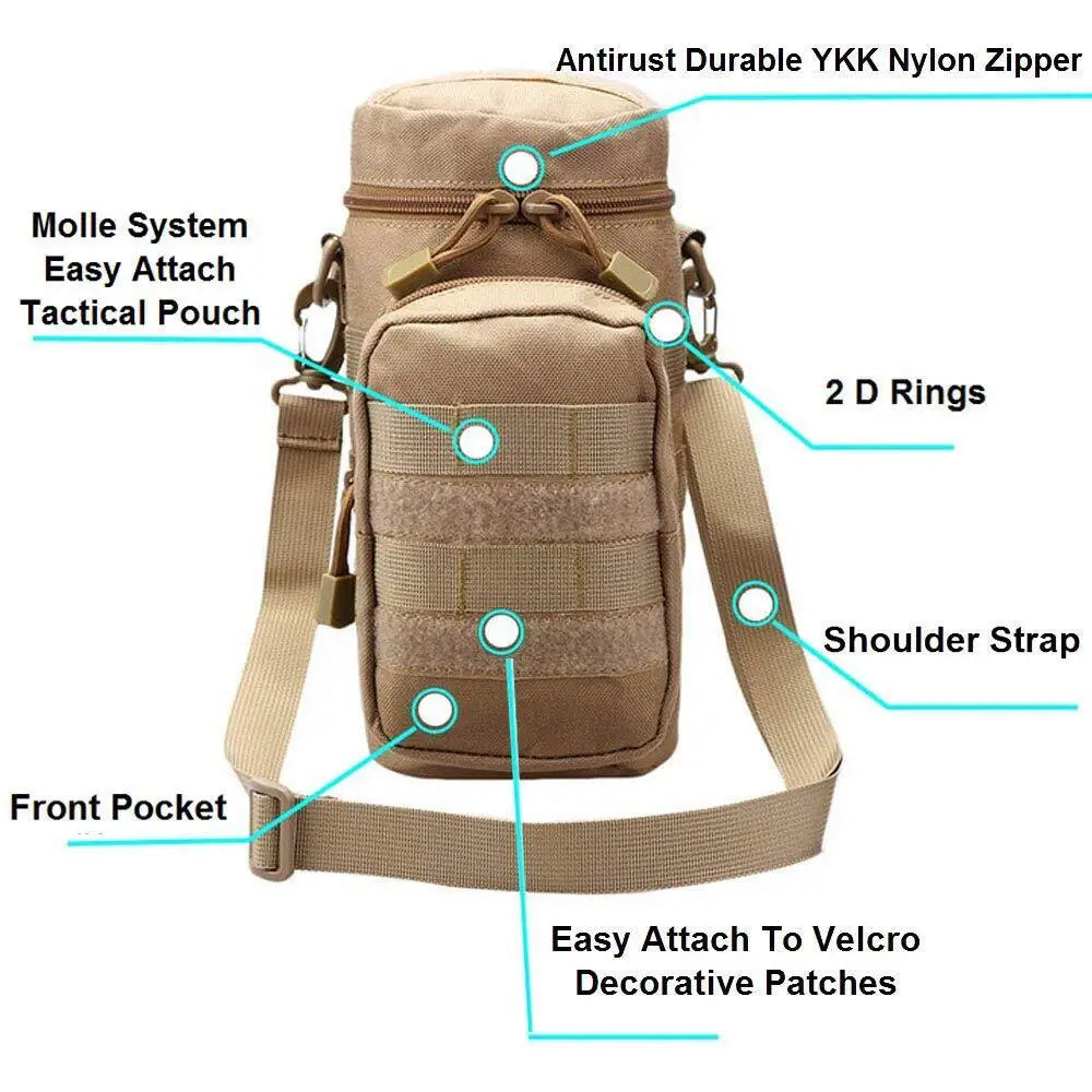 Tactical Molle Water Bottle Pouch Water Bottle Holder Bag Accessory Pouch Cycling Hiking Camping Pack Water Kettle Pouch Holder