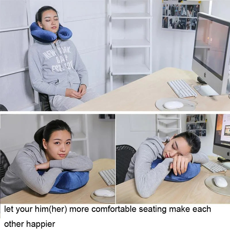 U-shaped Air Travel Pillow Inflatable Neck Pillow Travel Accessories Comfortable Sleep Pillow Portable Neck Protection Pillow