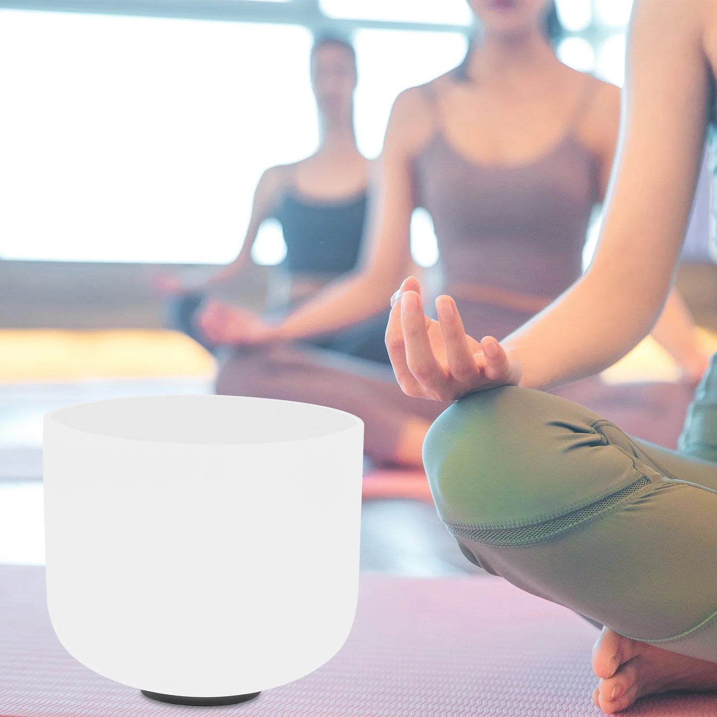 F Note Crystal Singing Bowl, 203mm Diameter, 153mm Height, 1.38kg Weight, Ideal for Meditation and Sound Therapy