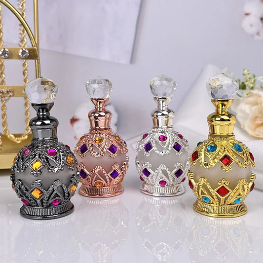 1Pc 15ML Dubai Style Storage Bottle Glass Bottle Refillable Perfume Essential Oil Bottle Special Split Bottle Empty Bottle