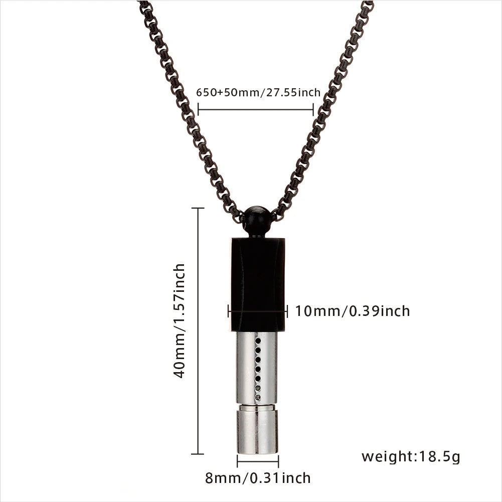Breathing Resistance Whistle Necklace Cotton Core Meditation Whistle Necklace Meditation Jewelry for Anxiety & Stress Relief