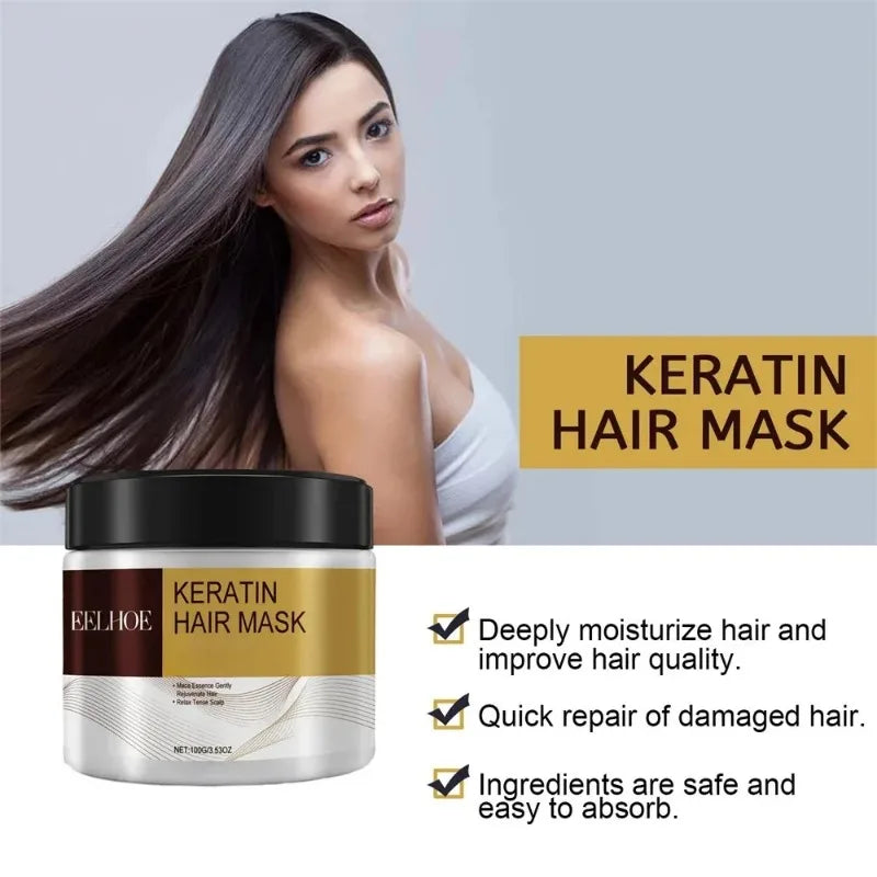 Deep Nourishing Keratin Care Hair Mask Moisturizing Repairing Damaged Frizzy Hairs Smooth Straighten Soft Hair Care 1/3/5/10pcs