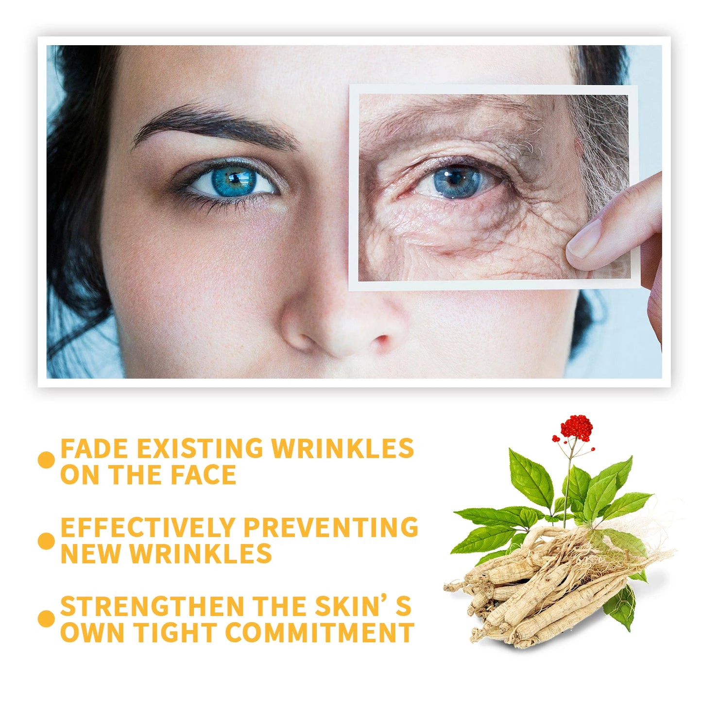 Ginseng Face Anti Wrinkle Serum Reduce Fine Lines Tightening Hydrating Anti-aging Plumping Face Smooth Skin Care Serum