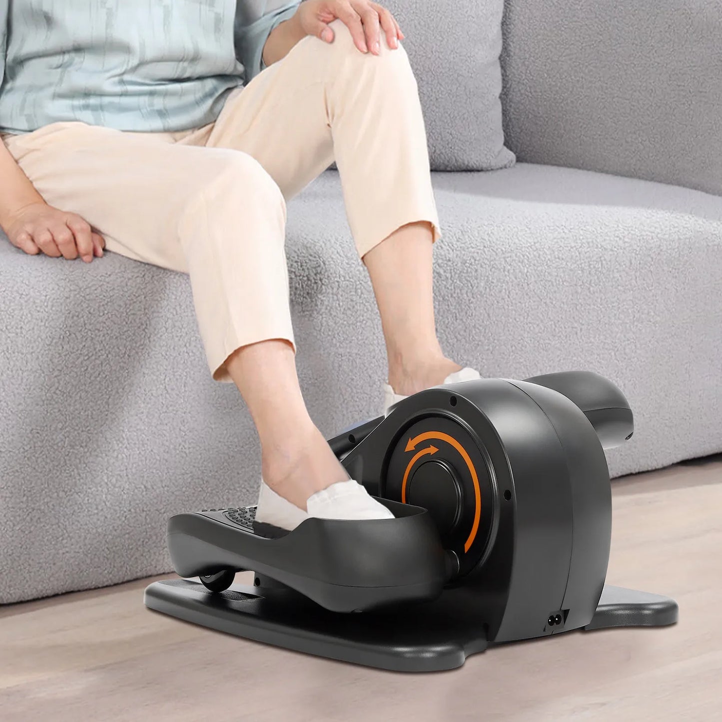 Leg Exerciser While Sitting for Seniors Adults, Elliptical Exercise Machine with Remote Control, Motorized Elliptical Trainer