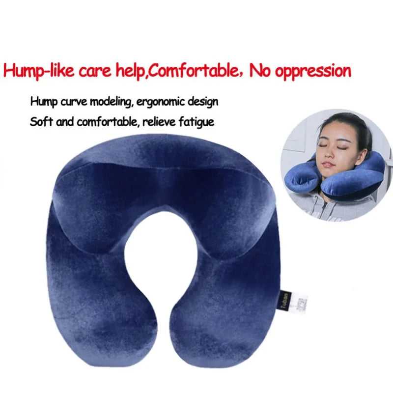 U-shaped Air Travel Pillow Inflatable Neck Pillow Travel Accessories Comfortable Sleep Pillow Portable Neck Protection Pillow