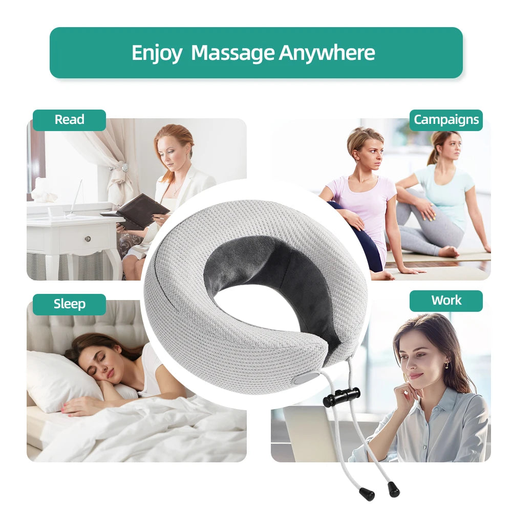 Massage Pillows U-Shaped Neck Massager Kneading Massage Hot Compress Vibration Relieve Neck Fatigue