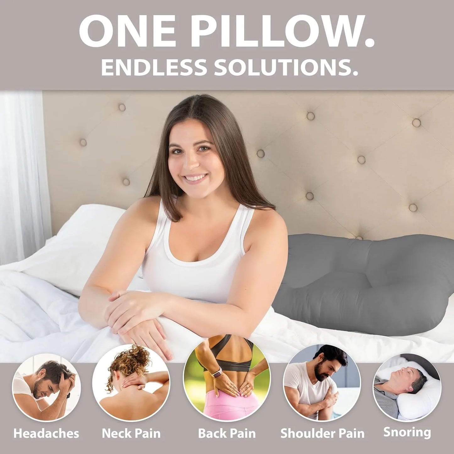 Original Tri-Core Firm-Cervical Support Pillow for Neck, Shoulder, & Back Pain Relief-Ergonomic Orthopedic Contour Pillow