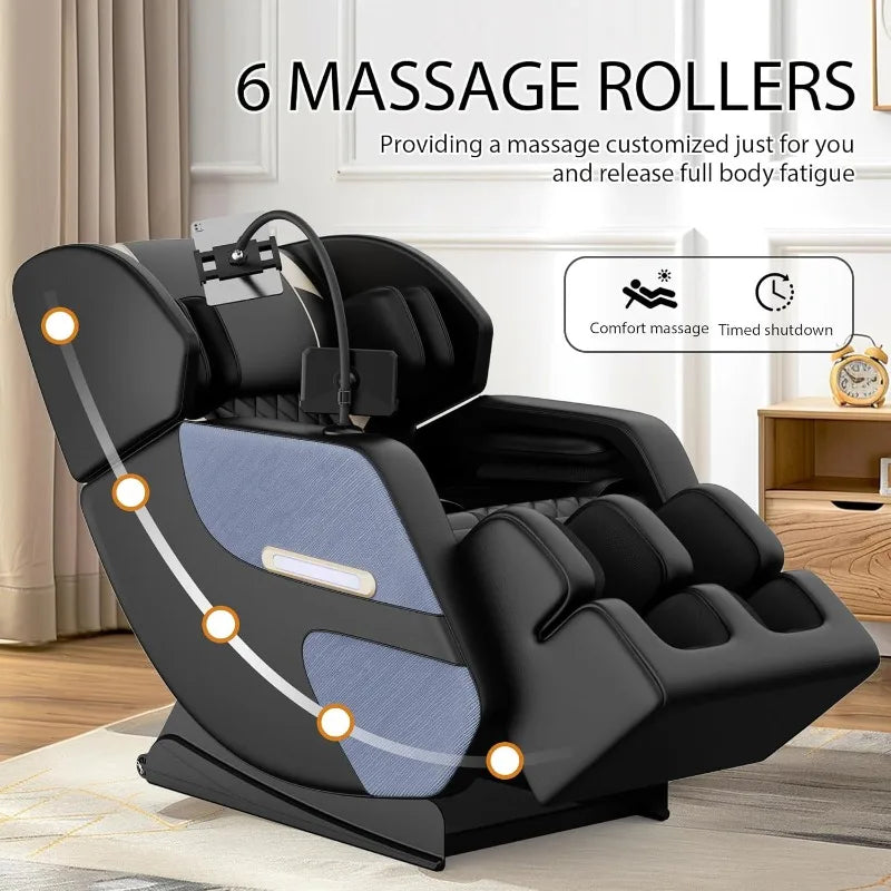 Massage Chair Full Body, Zero Gravity Massage Chair with Auto Modes, Airbag Massage, 6 Fix Point Rollers, Foot Massage,
