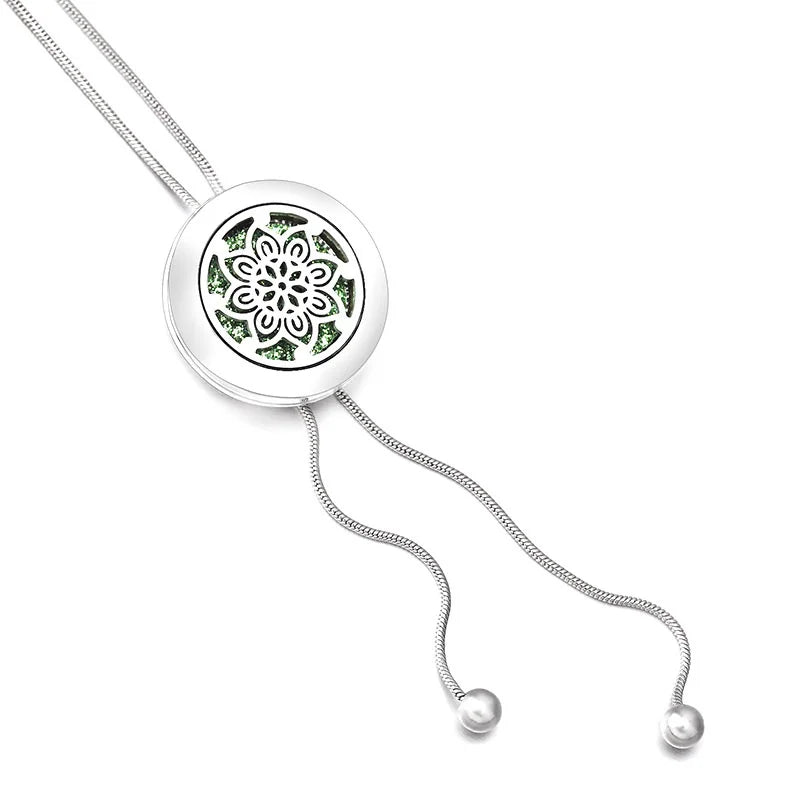 Adjustable Snake Chain Aromatherapy Perfume Essential Oil Diffuser Pendant Necklace Sweater Chain Jewelry Accessories Gifts