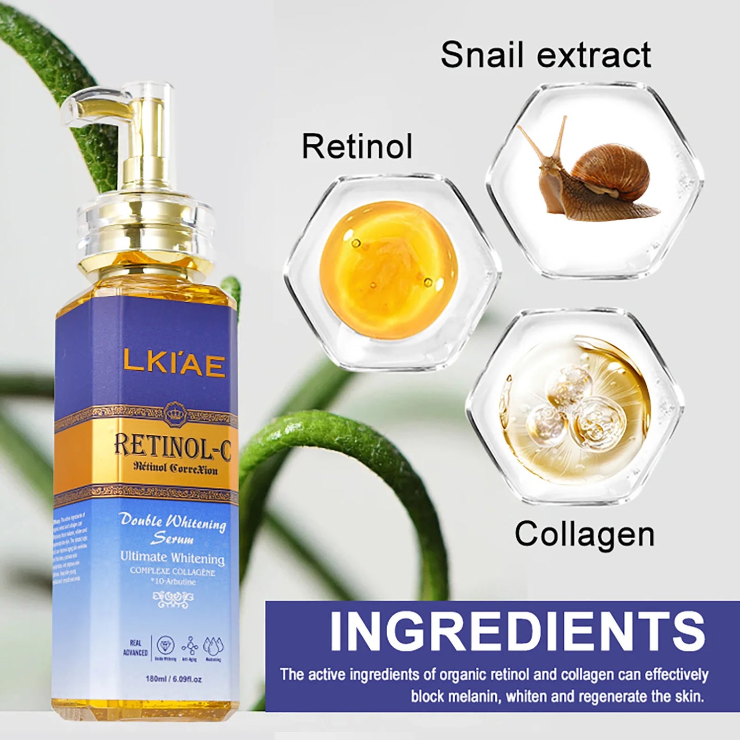 Advanced Retinol Double Whitening Skin Care Set, Deeply Moisturizing, Clean Skin, Reduce Wrinkles, Stains, Dark Spots