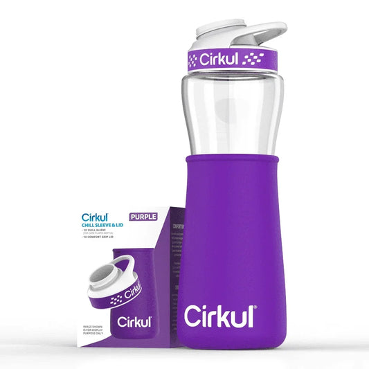 Insulated Chill Sleeve Comfort Grip Lid Set 22oz Water Bottle Compatible with Wide-Mouth Bottles
