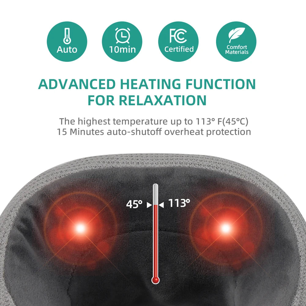 Massage Pillows U-Shaped Neck Massager Kneading Massage Hot Compress Vibration Relieve Neck Fatigue