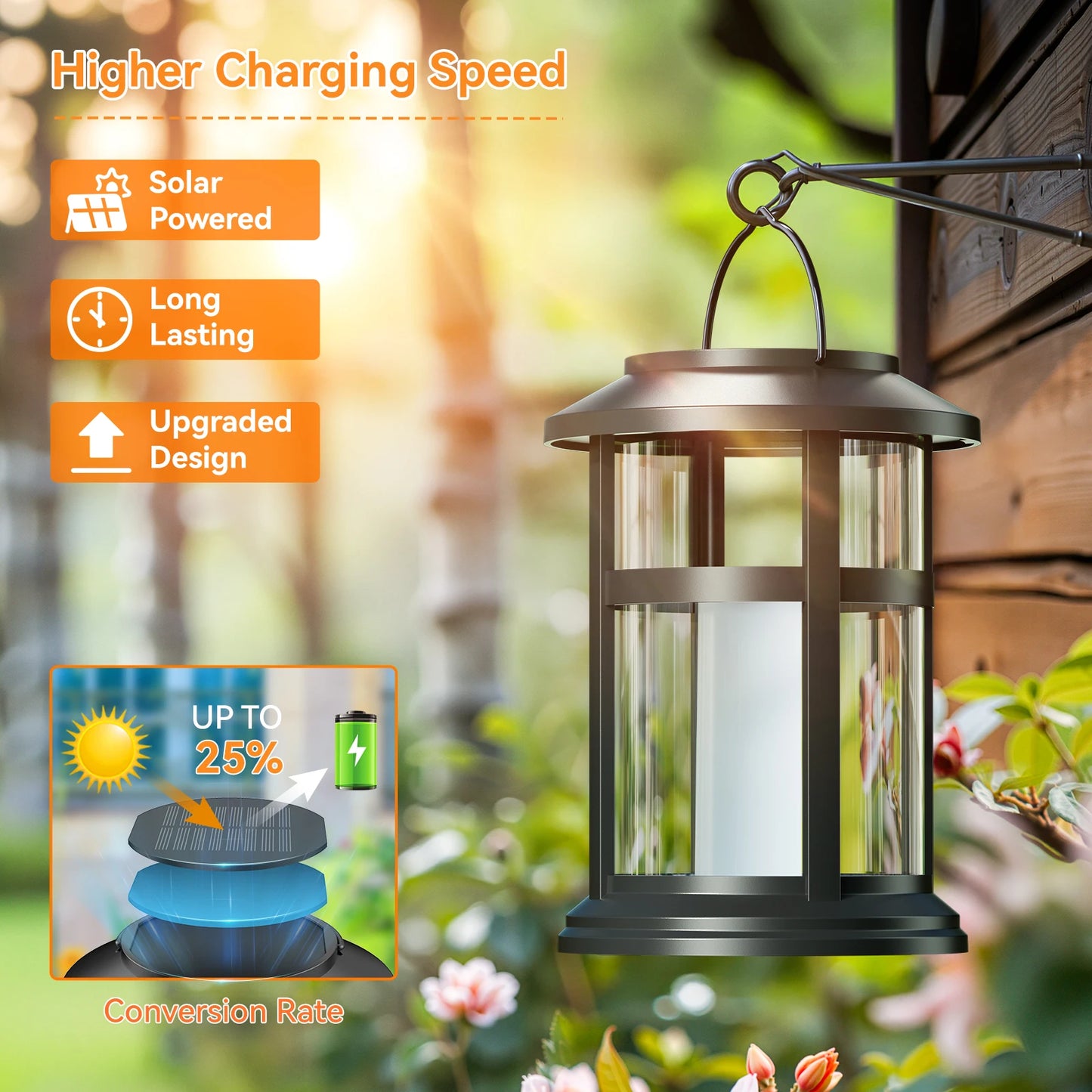 2 Pack Solar Flame LED Lights, 2 Modes, Outdoor Lanterns for Yard, Garden, Camping Decor and Gifts