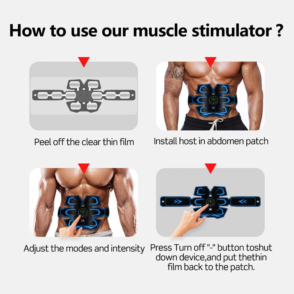 EMS Abdominal Training Device LED Display Ab Sport Exercise Belt USB Rechargeable Ab Workout Equipment Machine for Men and Women